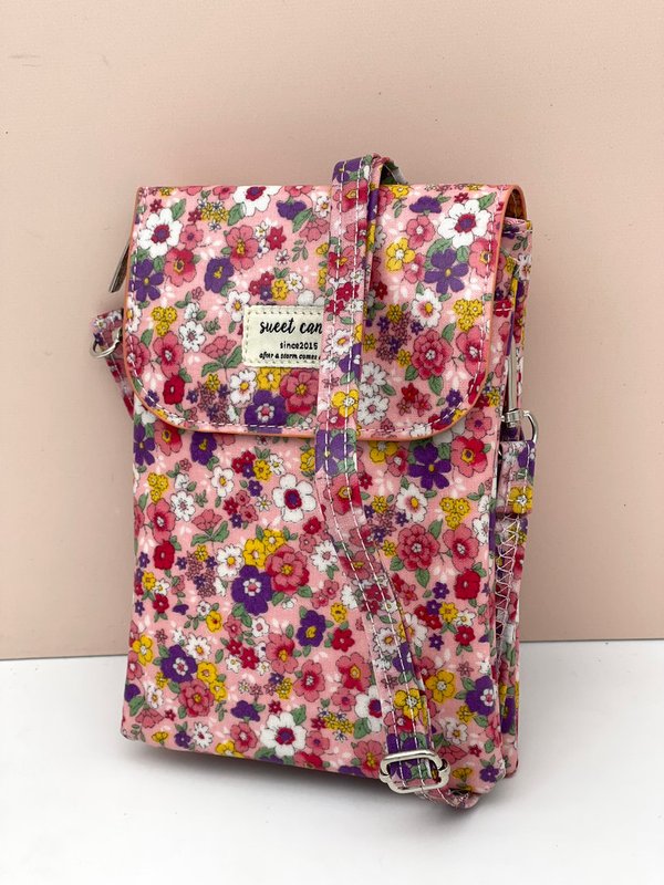Bolso Cuelga Móvil Impermeable Sweet Candy Estampado Floral (Tono Rosa)