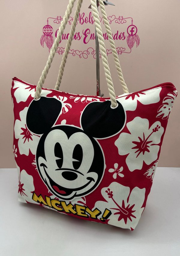 Bolsa de Playa Flores Mickey Mouse