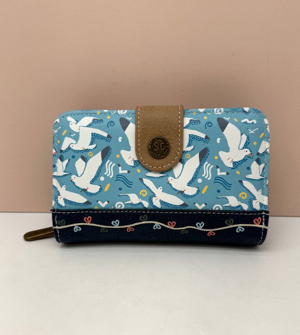 Cartera Billetera Sweet Candy con Tarjetero Extraíble Celeste