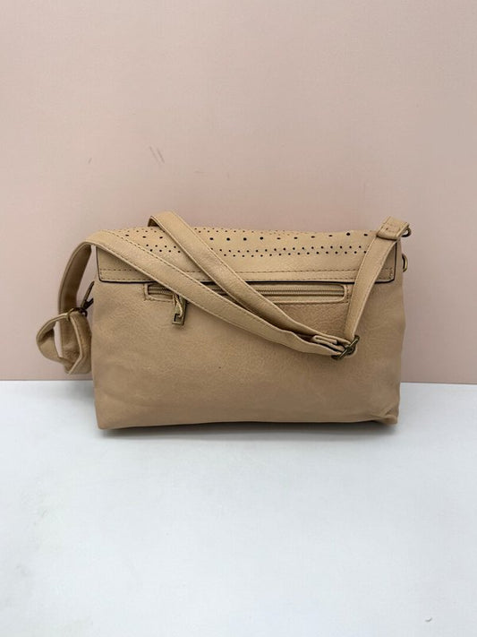 Bolso Bandolera Beige Perforado