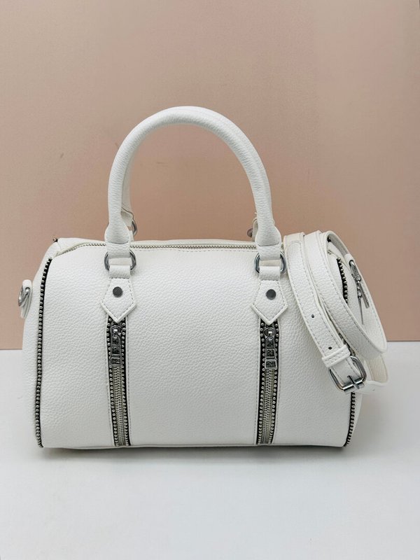Bolso Cofre Blanco Cremalleras