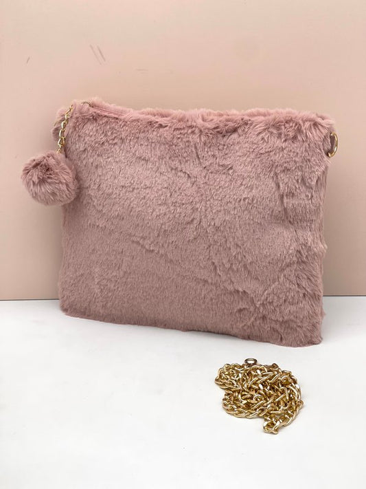 Bolso / Cartera de Pelito Rosa Bebe