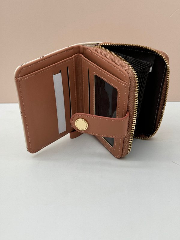 Cartera / Tarjetero Gatitos Camel