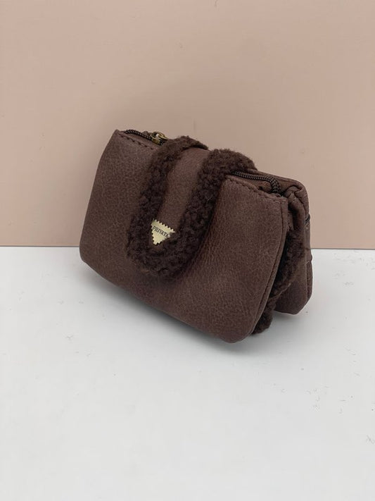 Monedero de Piel Privata Triple Cremallera (Marrón)