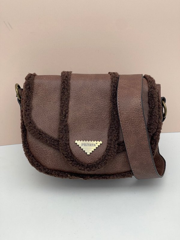 Bolso Bandolera Privata con Filo Borreguito (Marrón)