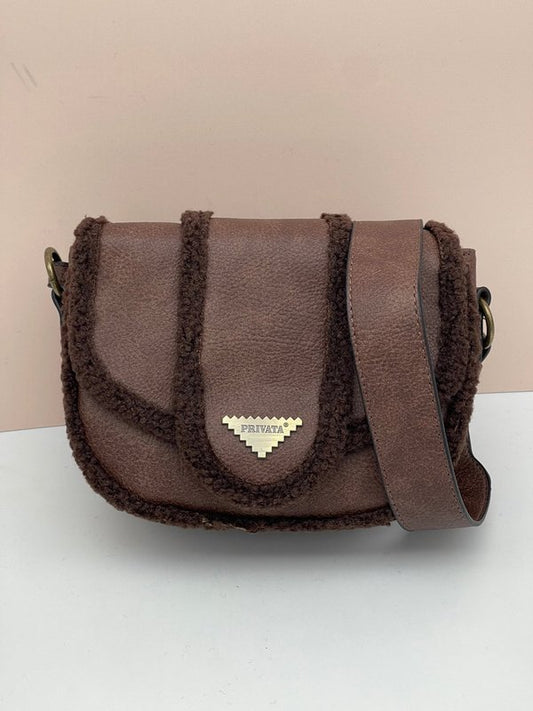 Bolso Bandolera Privata con Filo Borreguito (Marrón)