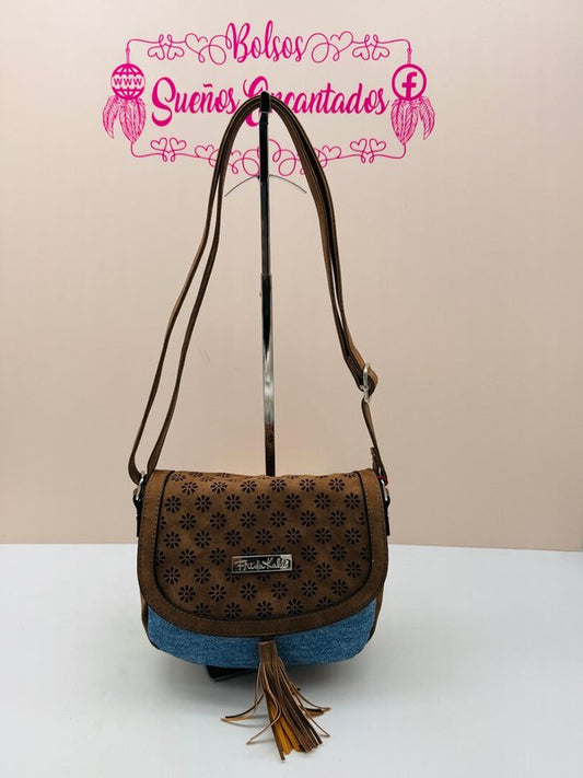 Bolso Frida Kahlo Piel y Denin