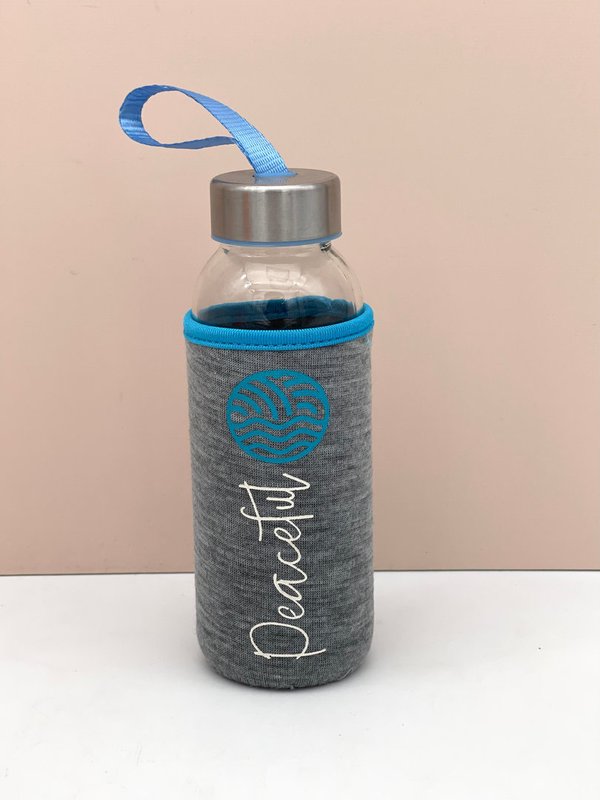 Botella de Cristal Recubierta de Neopreno Gris