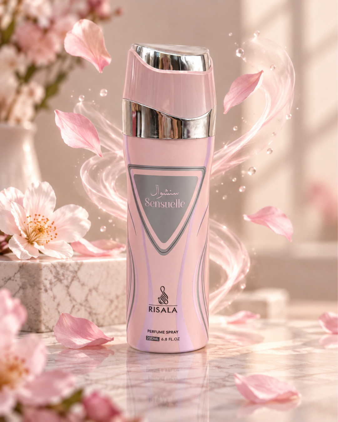 Body Spray Sensuelle de Risala 200 ml para mujer, bruma perfumada floral y dulce con vainilla, rosa, peonía y lichi