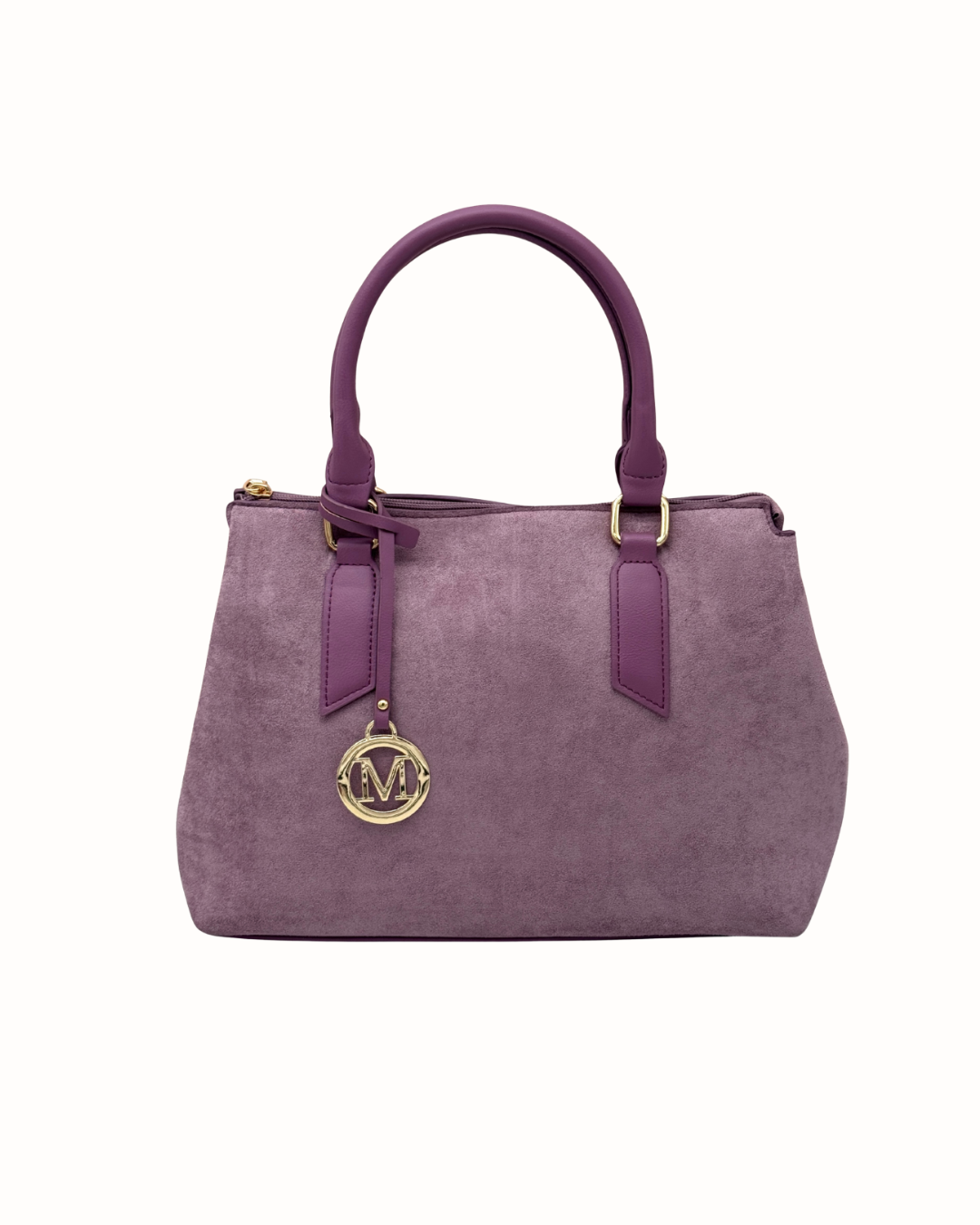 Bolso Shopper y Bandolera de Ante Violeta – Elegancia Versátil "M"