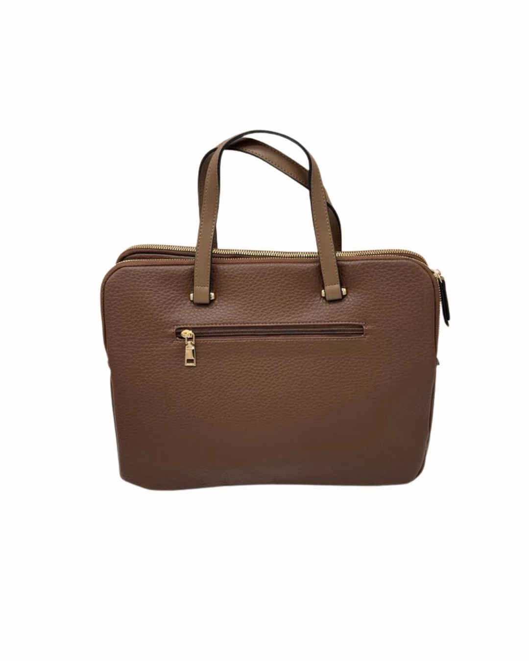 Bolso Maletín de Piel para Mujer - Porta Ordenador y Documentos - Marrón Chocolate-Bandolera