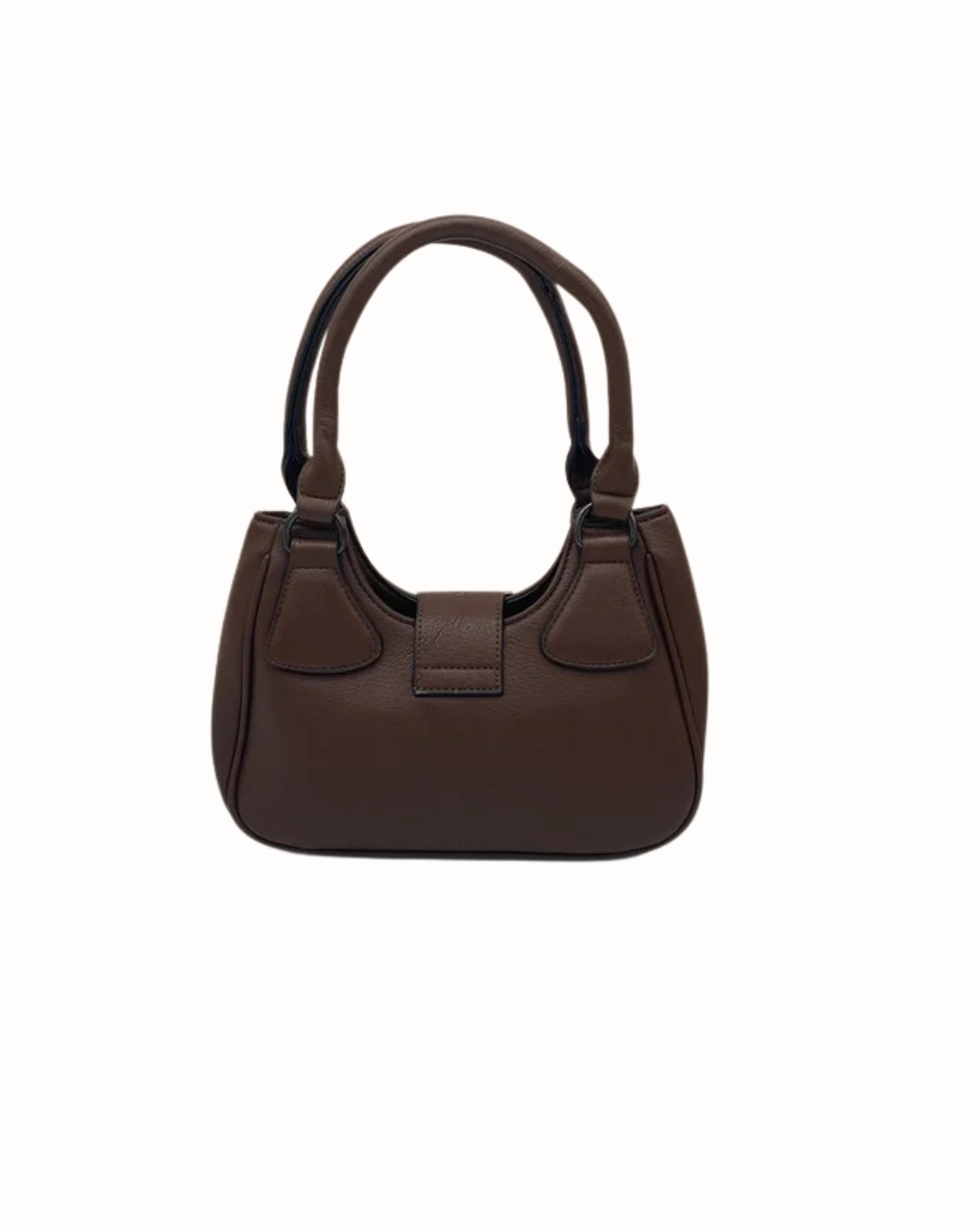 Bolso Bandolera Chocolate con Textura de Grano y Asa de Mano Sienna