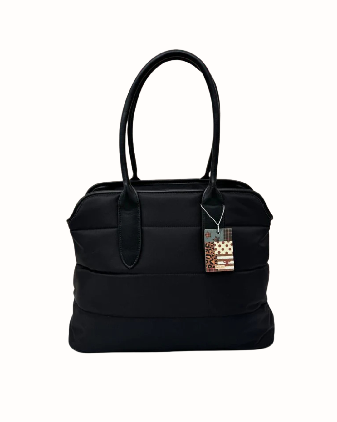 Bolso Shopper Acolchado Negro para Mujer - Capacidad Portátil y Estilo Urban