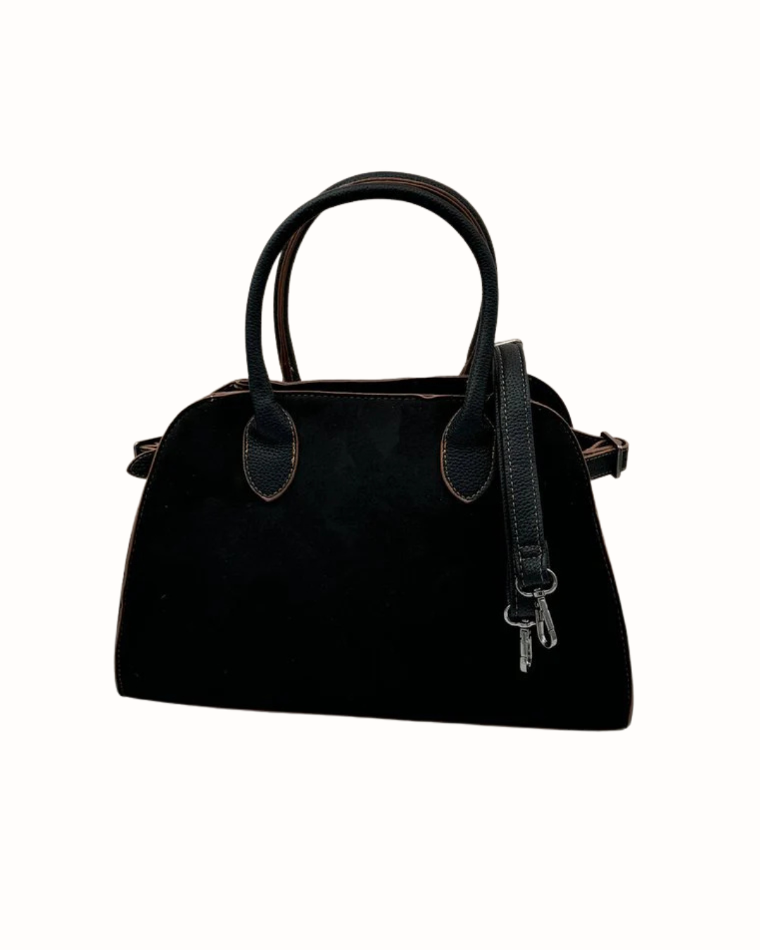 Bolso Shopper y Bandolera de Ante Negro - Elegante y Versátil para el Trabajo