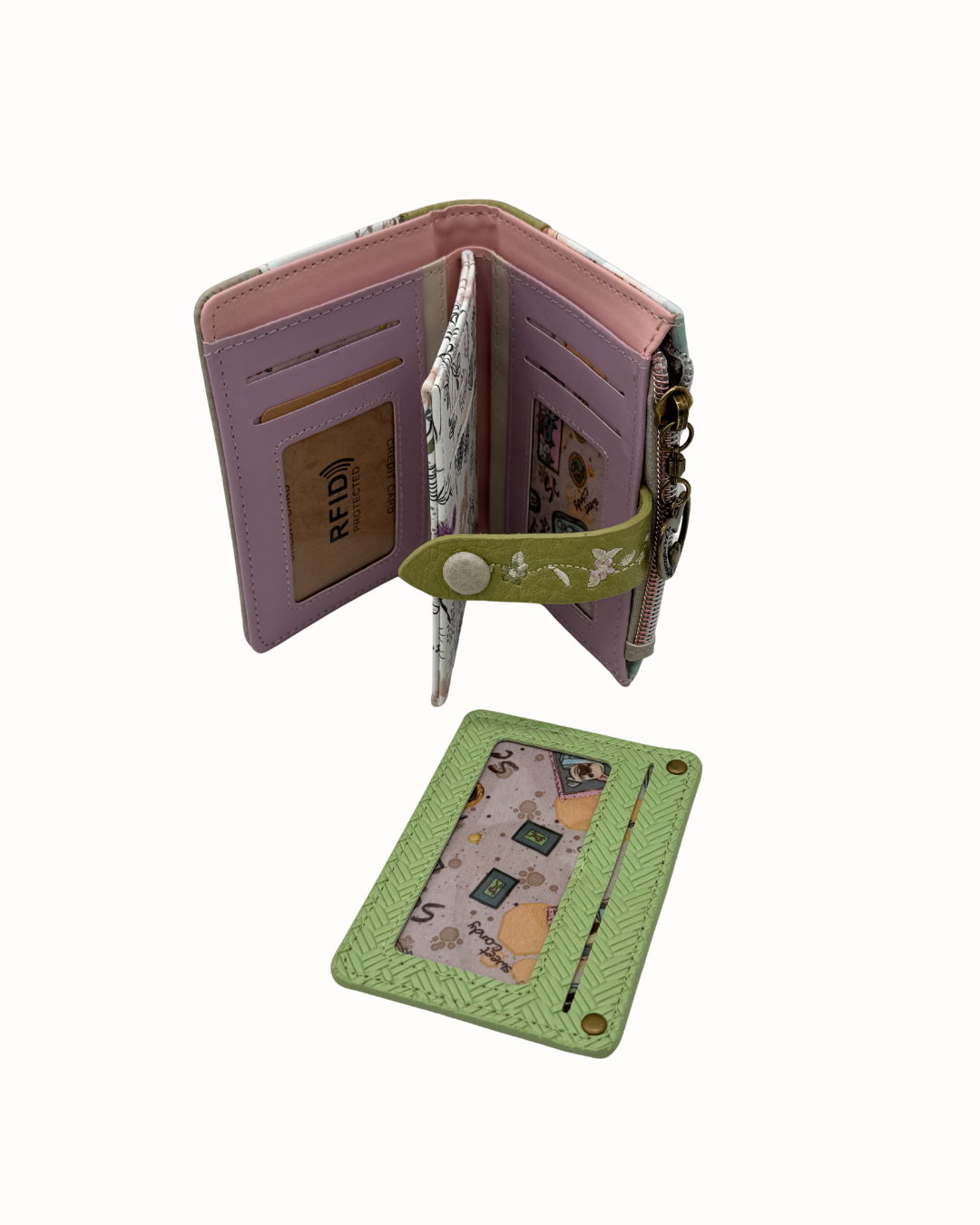 Cartera Sweet Candy - Billetera de Mujer Verde con Protección RFID