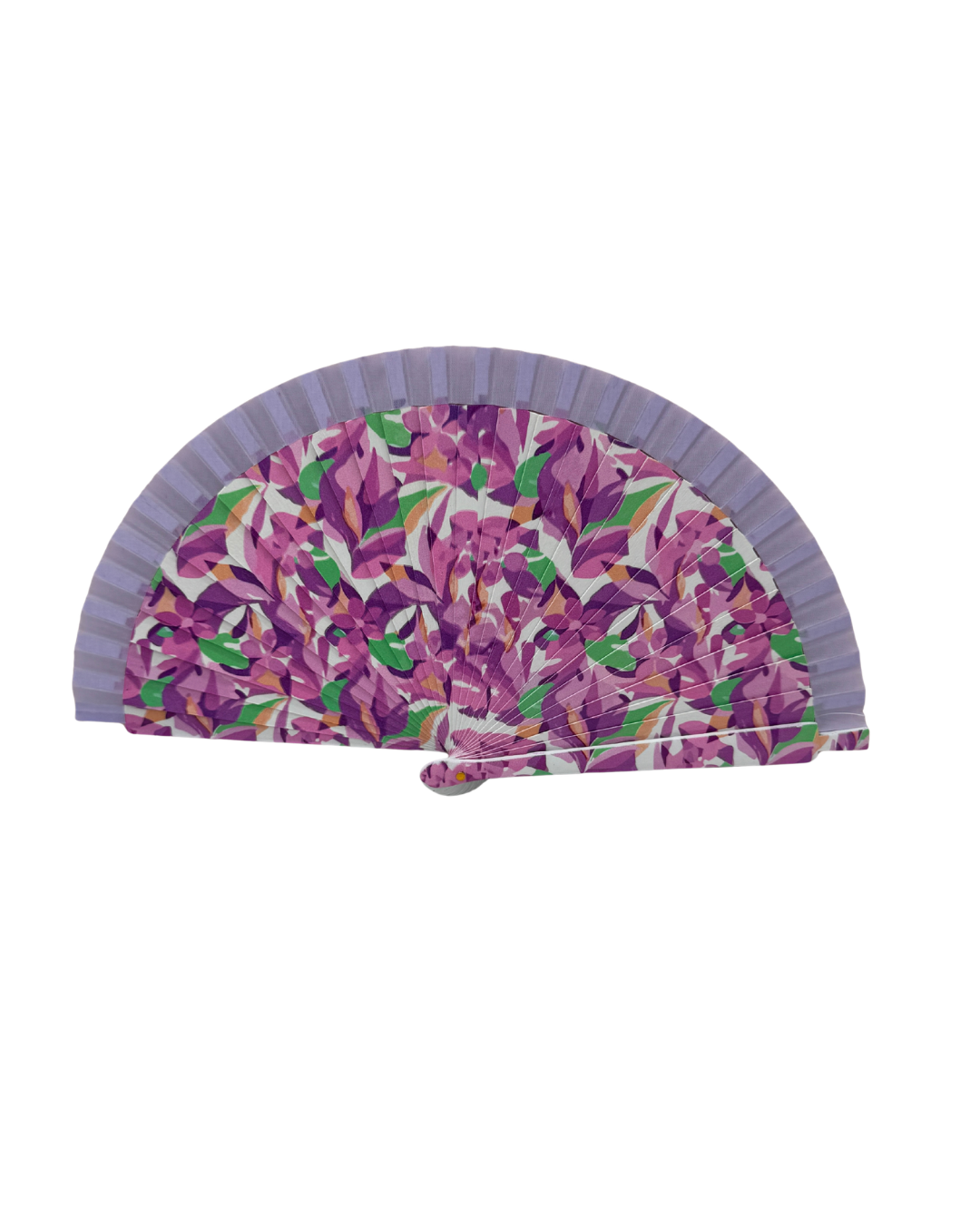Abanico Pequeño "Campos de Lavanda" – Accesorio Floral en Violeta y Malva