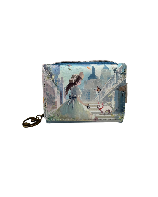 Cartera Billetera Sweet Candy con Protección RFID - Diseño Vintage Niña y Perro