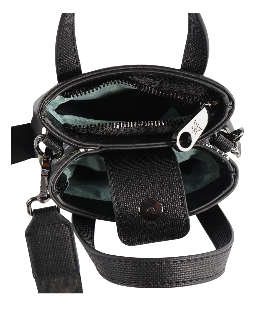 Bolso Móvil Pepe Moll Negro - De Mano y Bandolera con Estampado Graffiti