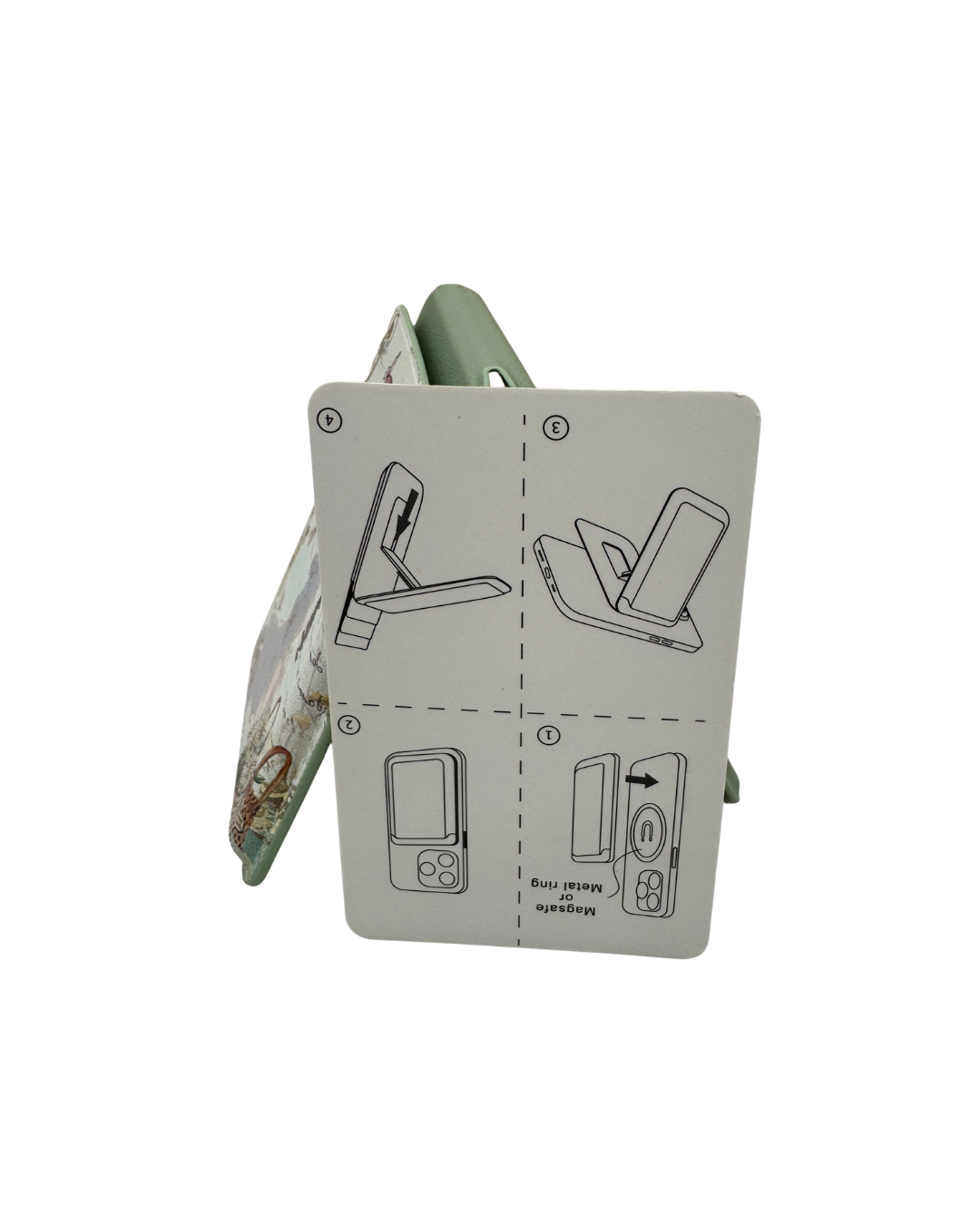 Tarjetero y Soporte Magnético Sweet Candy para Móvil - Soporte MagSafe con Diseño Artístico Verde