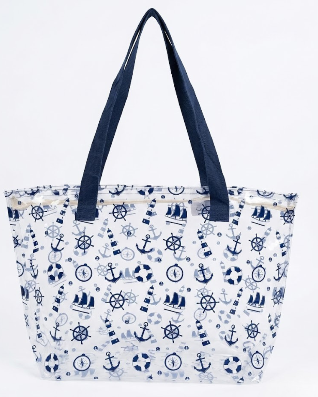 Bolso de Playa Transparente "Marina XL" – Impermeable y Estilo Náutico