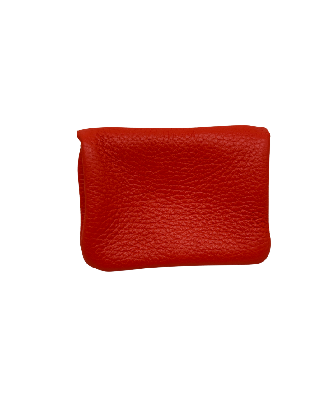 Monedero de Piel Artesanal Rojo - Mini Cartera de Cuero con Cierre de Clip