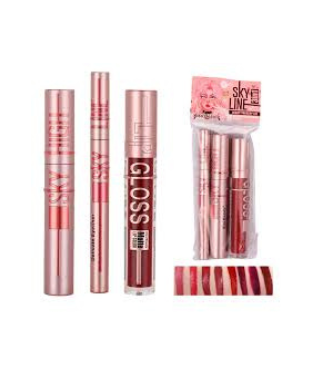 Set de Maquillaje Sky Line 3 en 1 – Kit Completo: Máscara Sky High, Eyeliner y Labial Matte