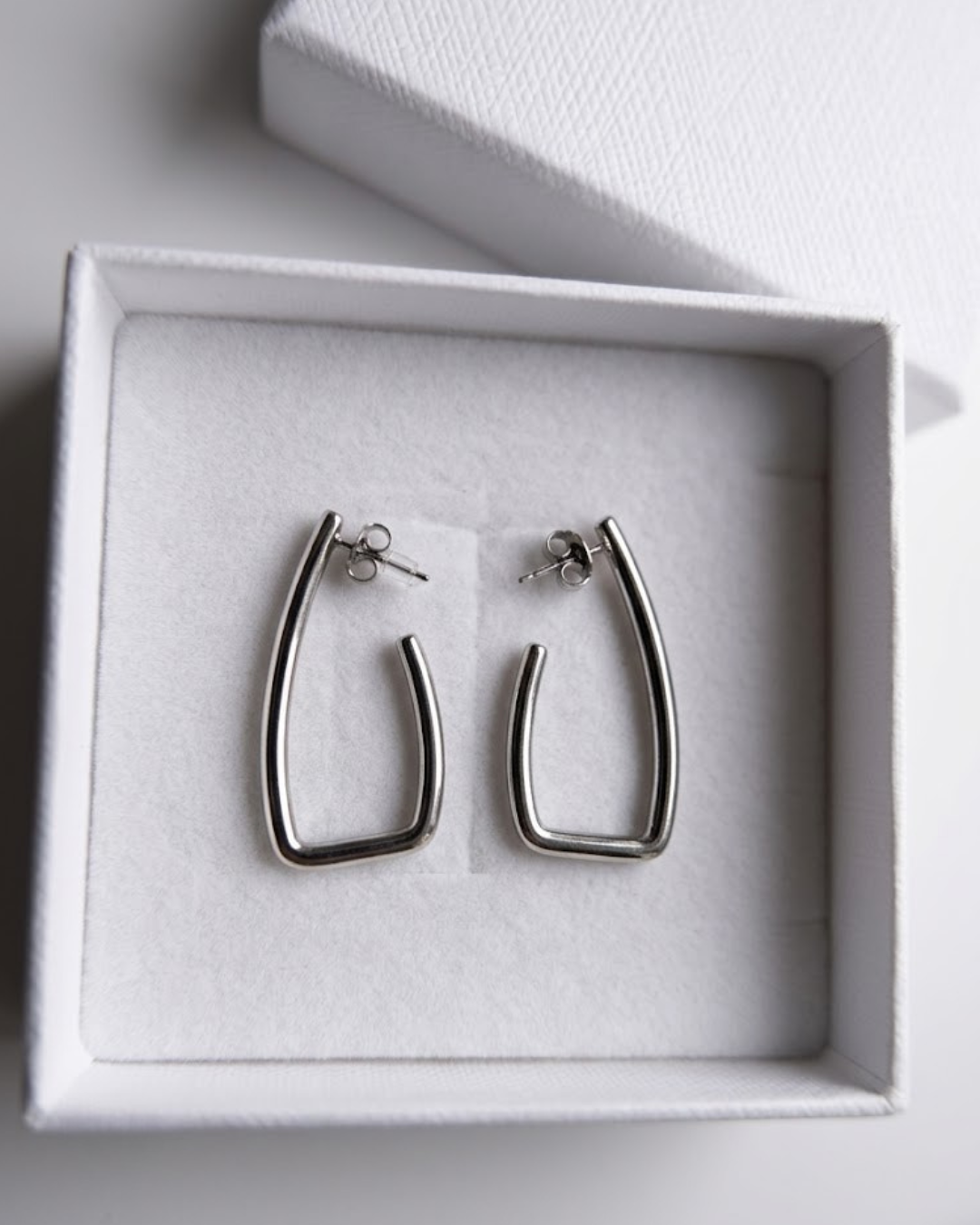 Pendientes Aros Rectangulares Acero | Accesoriomanía