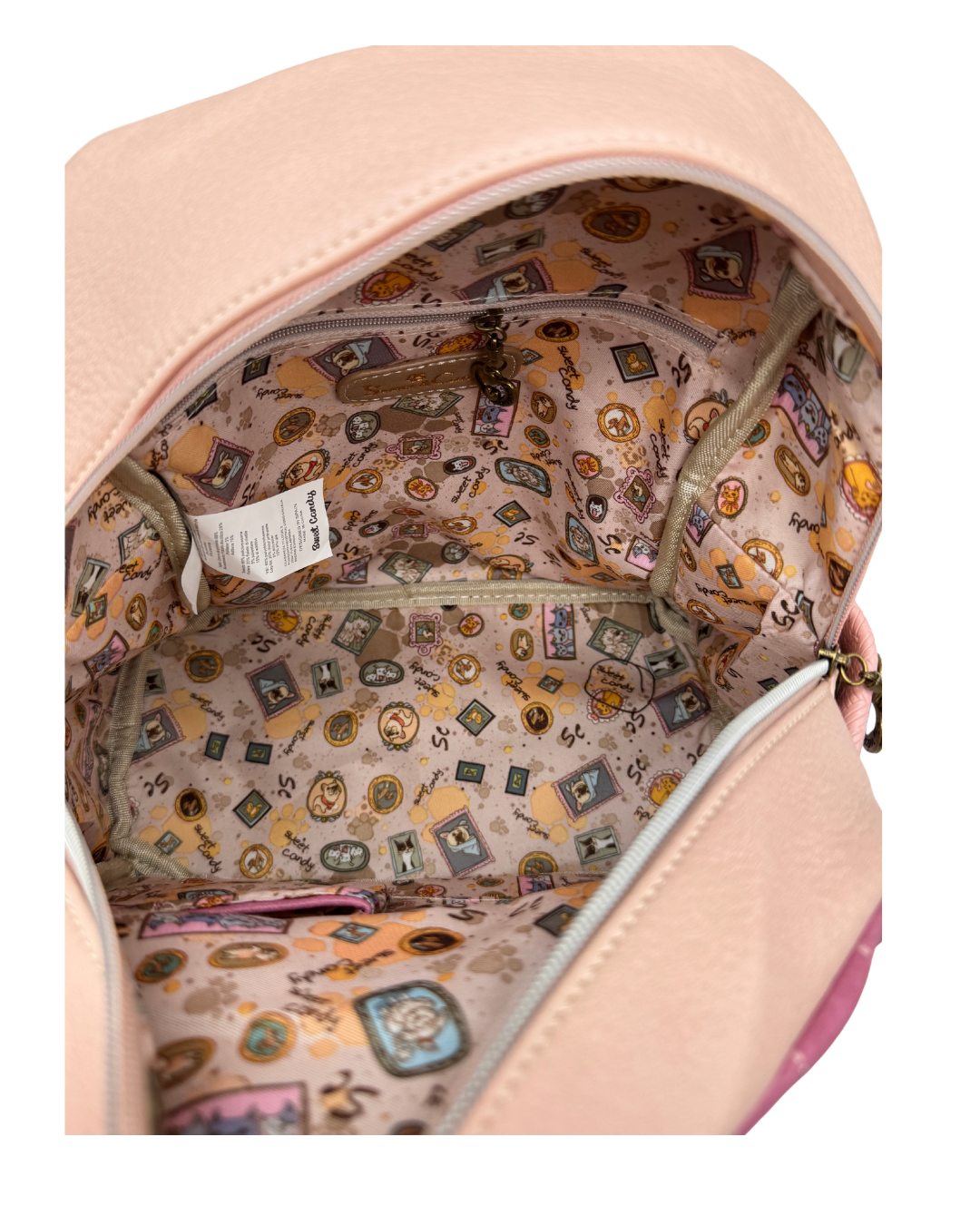Mochila de Paseo Sweet Candy Rosa Vintage Acolchada – Edición Limitada Gatitos