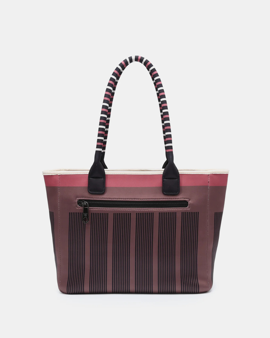 Bolso de Hombro Pepe Moll Mujer – Bolso Shopper Estampado en Rosa y Burdeos