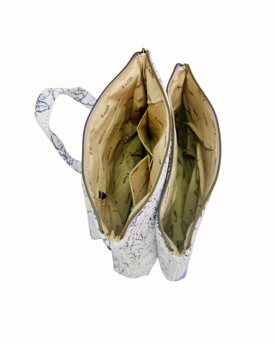 Mochila Doble La Matilda Flores Violeta