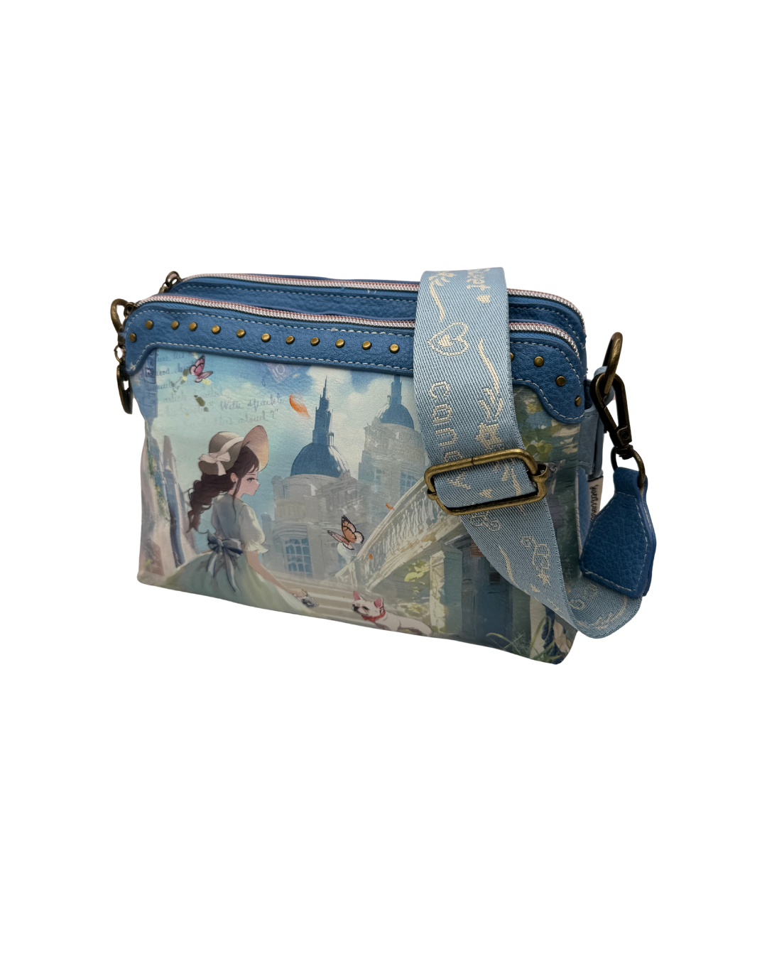 Bolso Bandolera Sweet Candy Azul - Bolso Pequeño De Mano Doble Compartimento