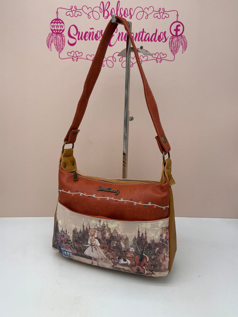 Bolso Grande Bandolera Sweet Candy Marrón