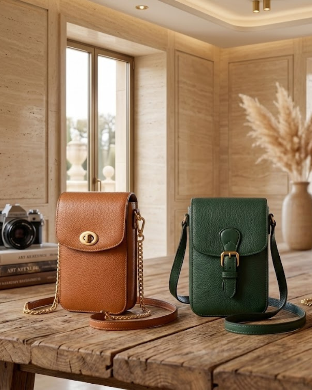 imagen de bolso para móvil vintage cuero