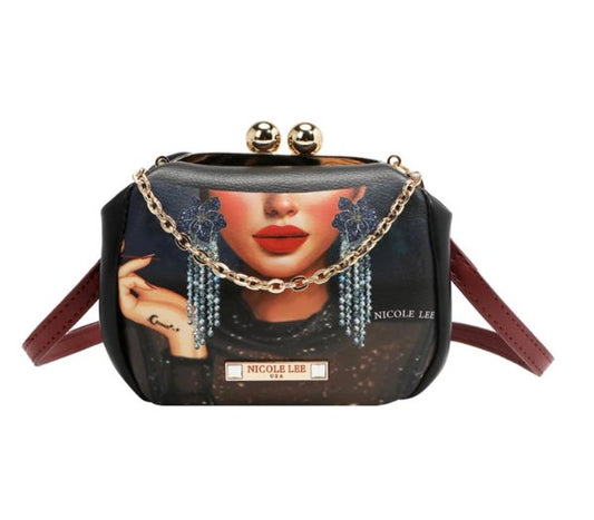 Mini Bolso Cruzado con Cierre Kiss Lock (Samantha la Belleza) Nicole Lee