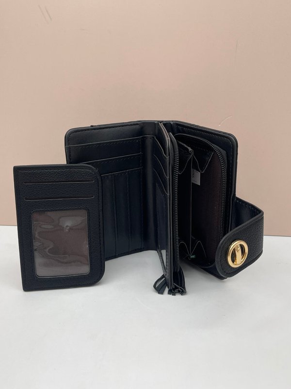 Cartera Negra Tarjetero Extraible