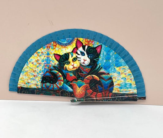 Abanico Gatitos Abrazados