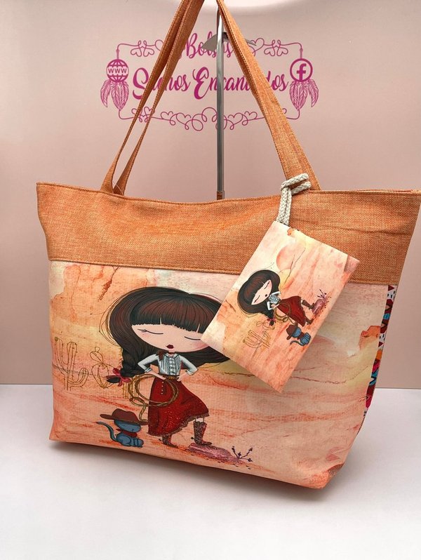 Bolso de Playa con Monedero a Juego Country