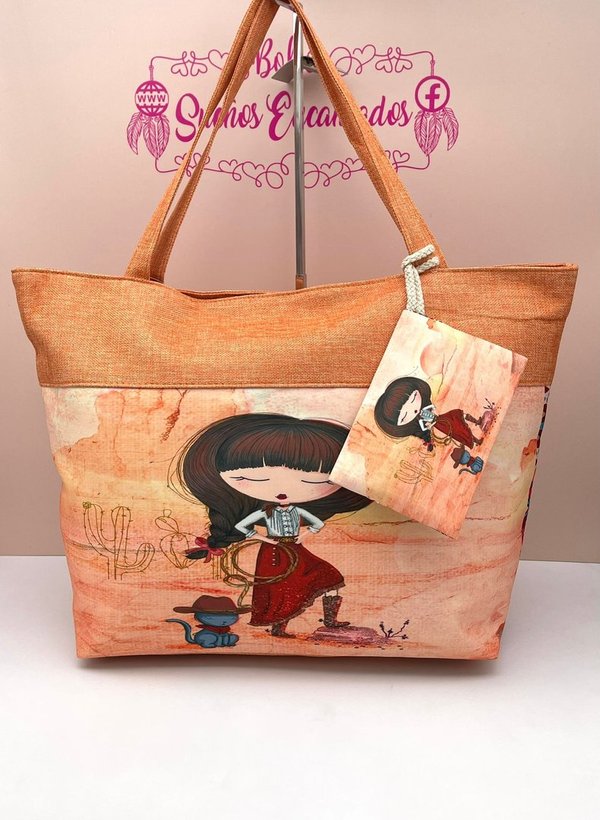 Bolso de Playa con Monedero a Juego Country