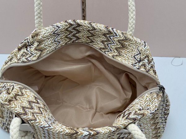 Bolso Rafia Suave Cuerda Nudo