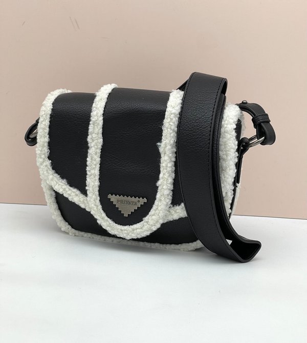 Bolso Bandolera Privata con Filo Borreguito (Negro)