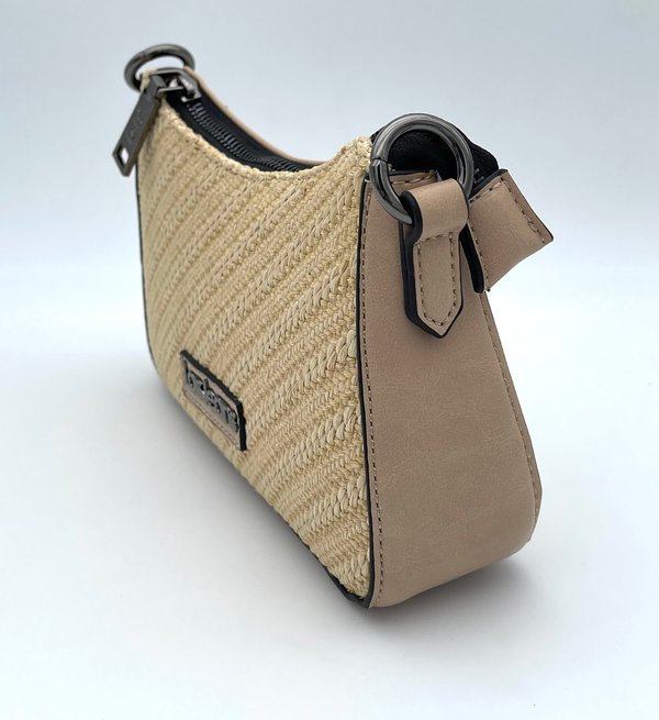 Bolso Bandolera 2 Asas Extraíbles Cadena y Ajustable Beige