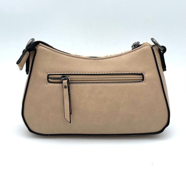 Bolso Bandolera 2 Asas Extraíbles Cadena y Ajustable Beige