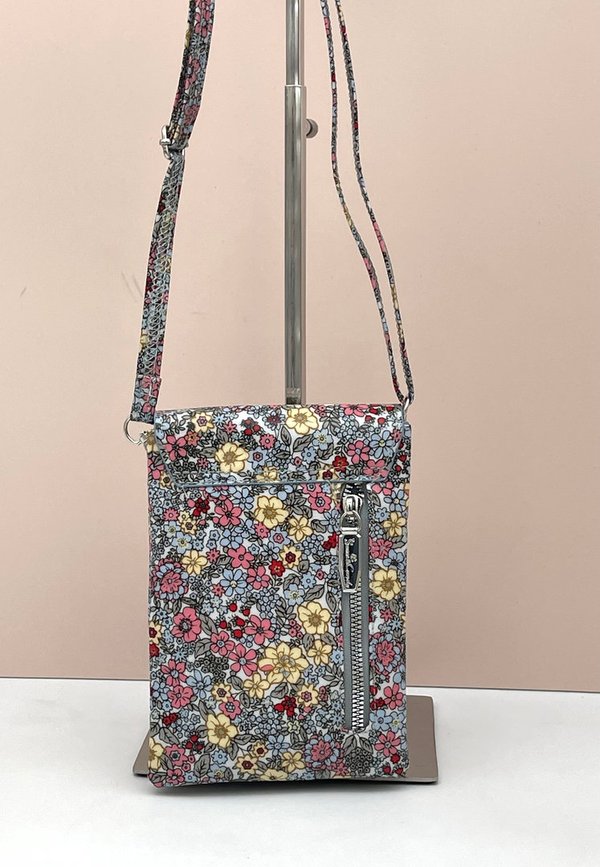 Bolso Cuelga Móvil Impermeable Sweet Candy Estampado Floral (Tono Azul Amarillo y Rosa)
