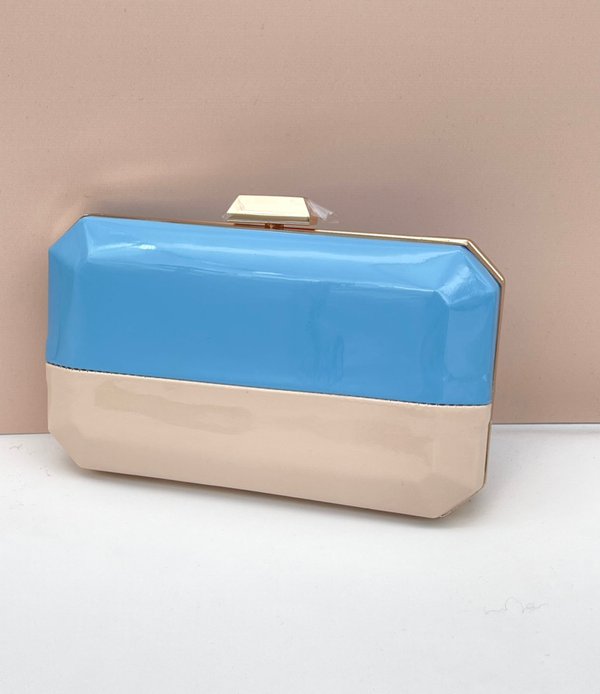 Bolso Bicolor Azul / Beige