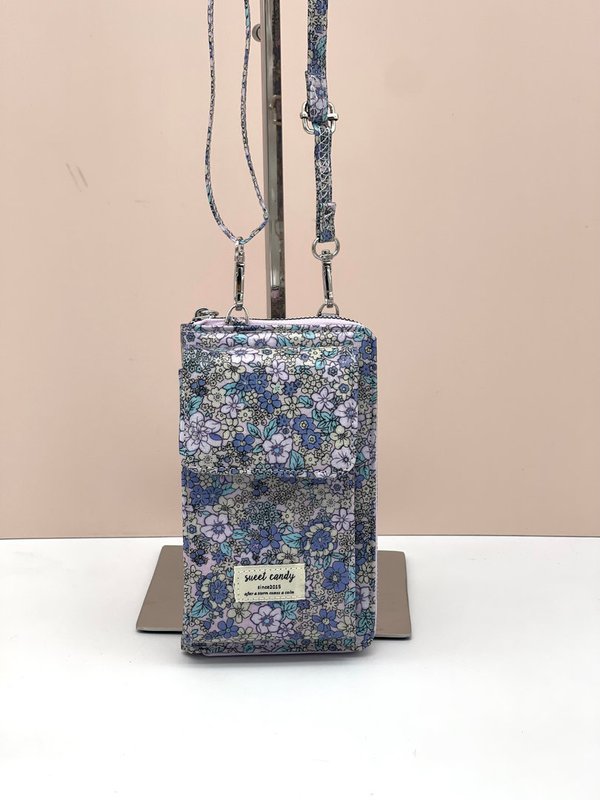 Bolso Cuelga Móvil Impermeable Sweet Candy Estampado Floral (Tonos Azules)
