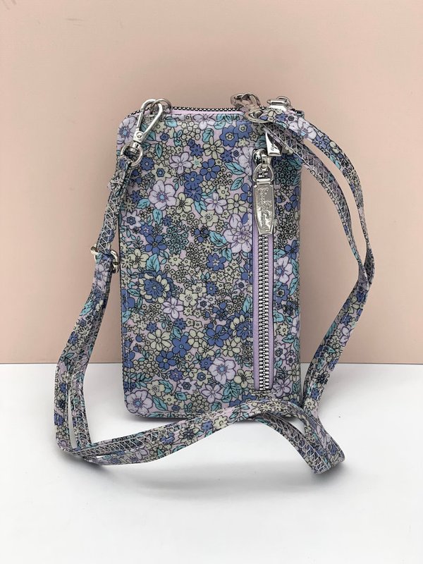 Bolso Cuelga Móvil Impermeable Sweet Candy Estampado Floral (Tonos Azules)