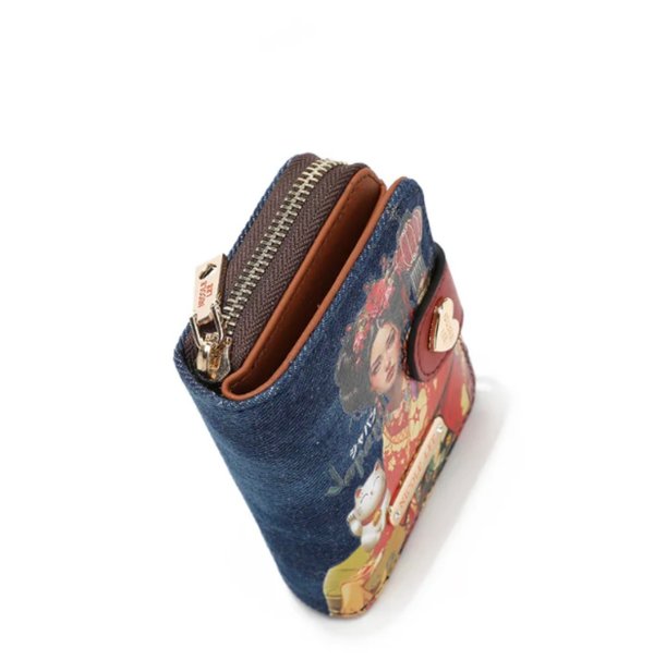 Cartera Plegable Corazon de Denim (Akiko la Belleza) Nicole Lee