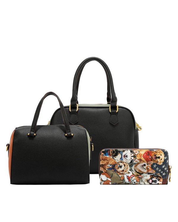 Conjunto de 3 Piezas (Bolso, Bandolera, Cartera) (Best Smile) Nicole Lee