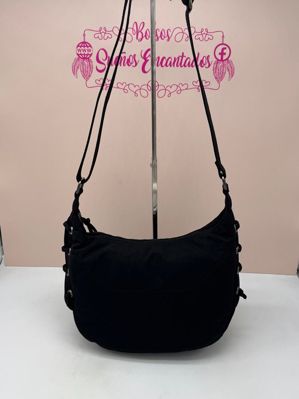 Bolso Bandolera Negra Cuerdas