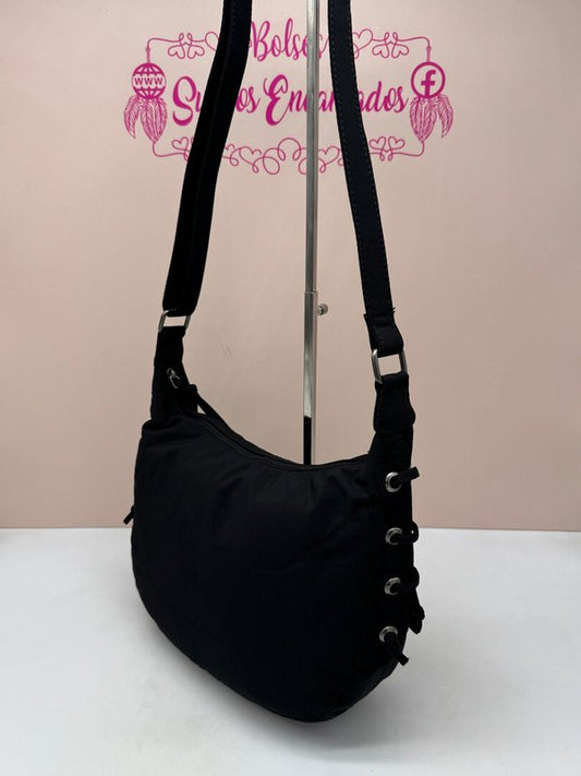 Bolso Bandolera Negra Cuerdas